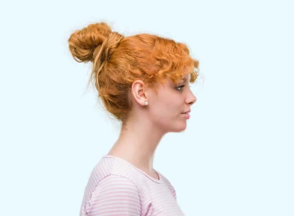 curly updo with bangs