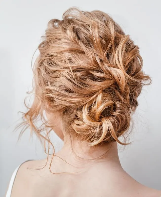 curly wedding bun