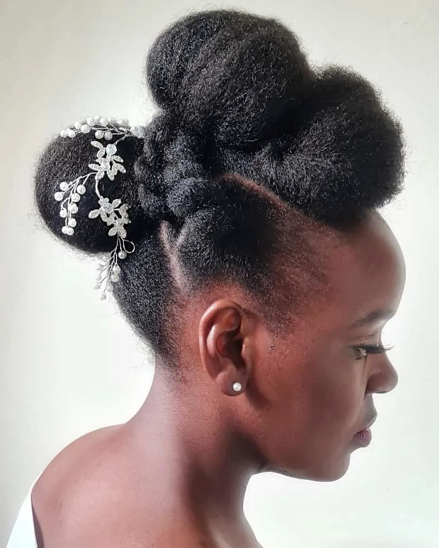 curly wedding hairstyle for black girl