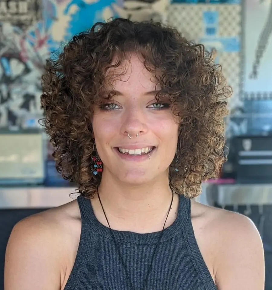 curtain bangs for short curly hair