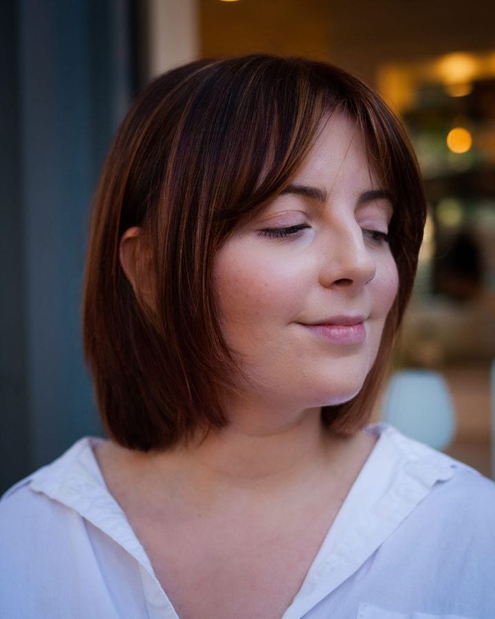 curtain bangs for round chubby face