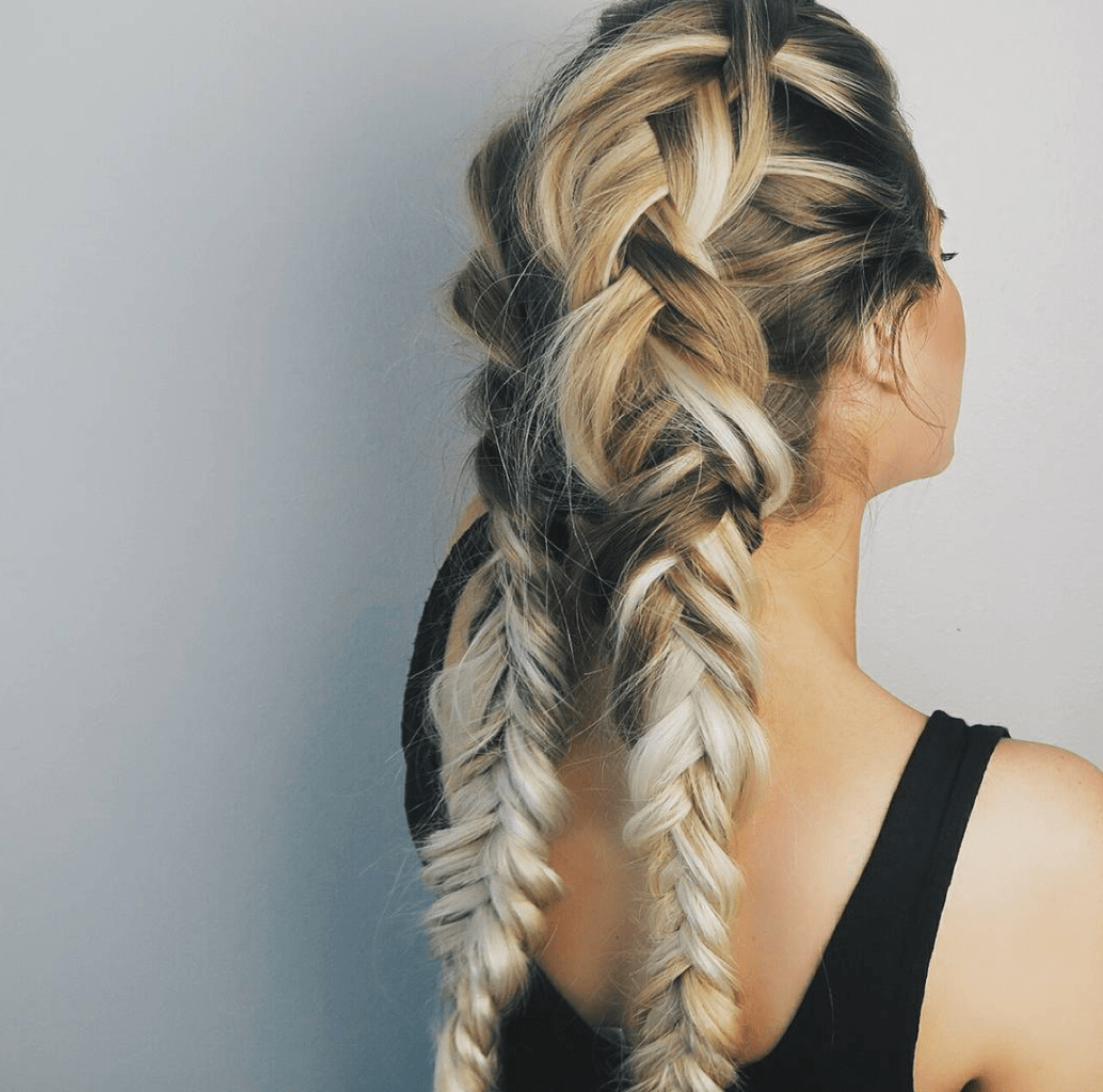 Chunky double fishtail braid hair for teen age girl