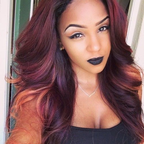  Unique Hair Burgundy Color idea for black women 