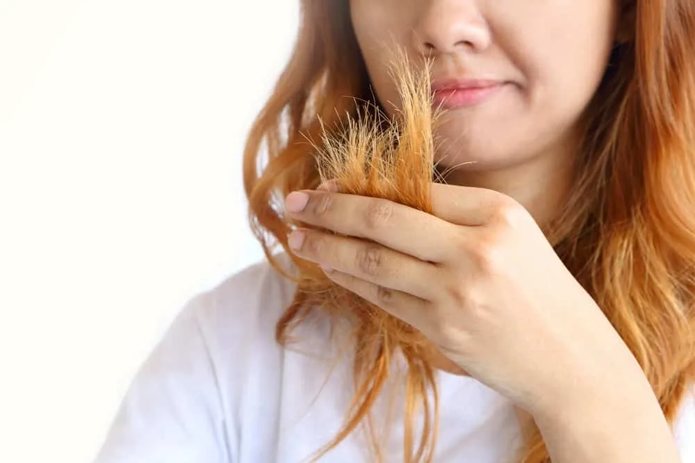 damaged hair with split ends