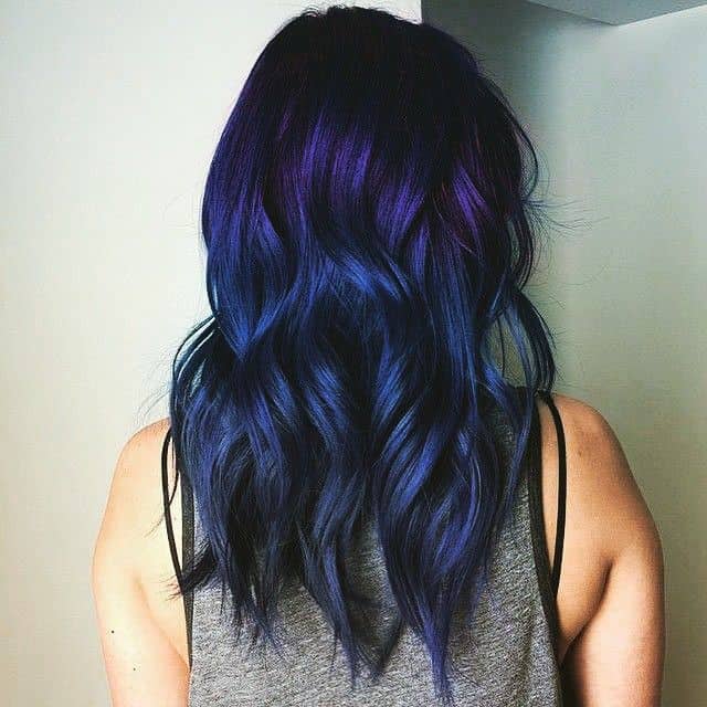 dark blue and purple hair