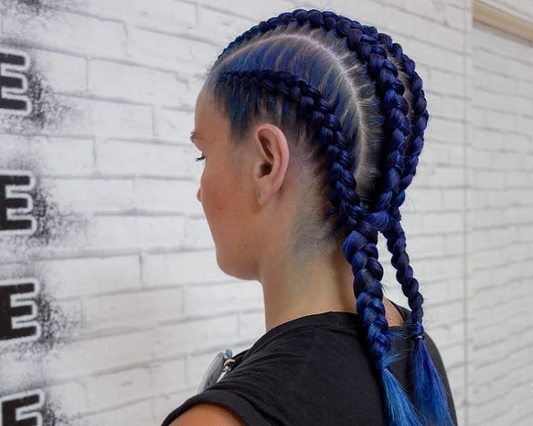 dark blue braids for women