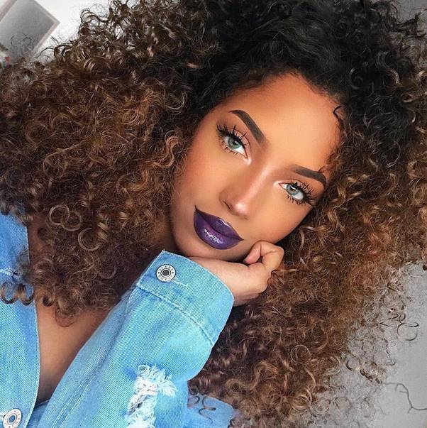Curls with dark brown ombre