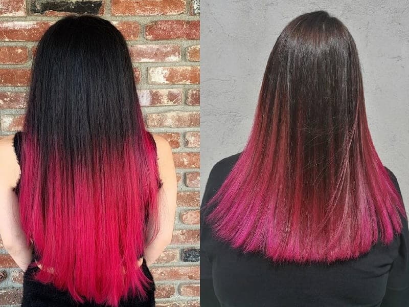 dark pink ombre hairstyle