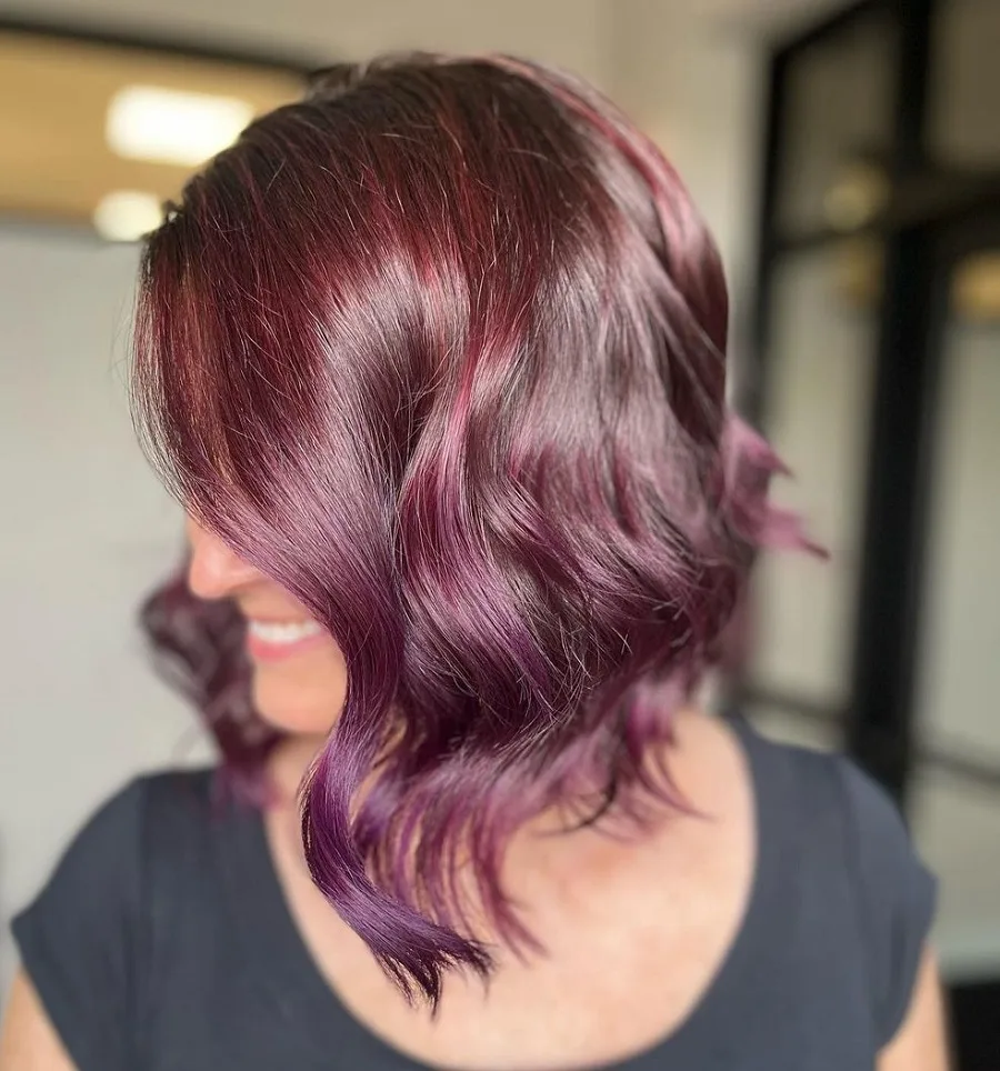 dark red purple hair