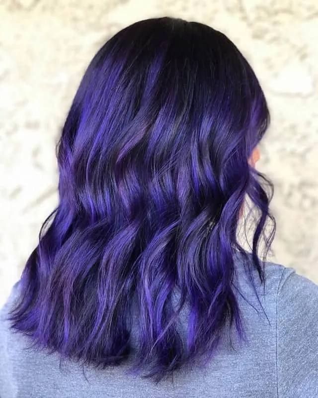 dark violet black hair