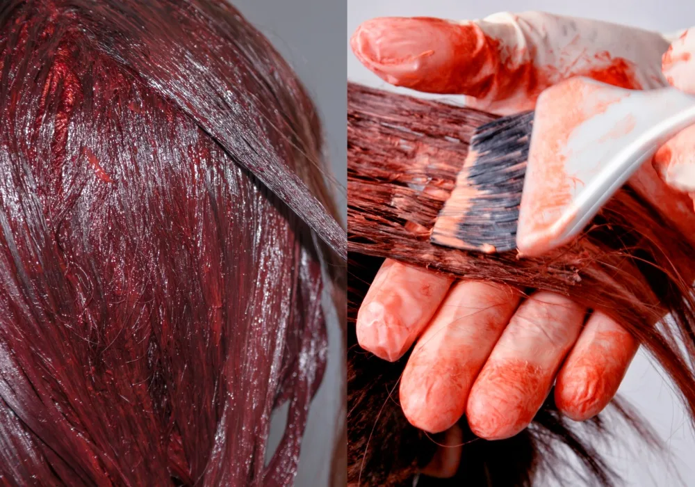 Dark red hair to burgundy
