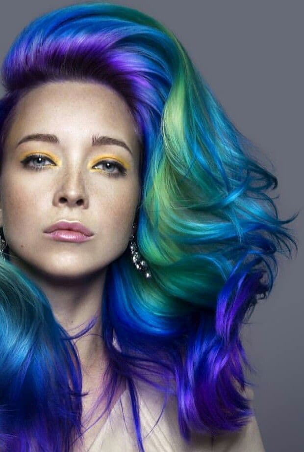 Peacock Multicolored Hairstyles foe women 