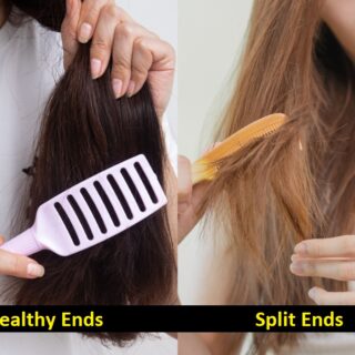 difference between healthy and split ends