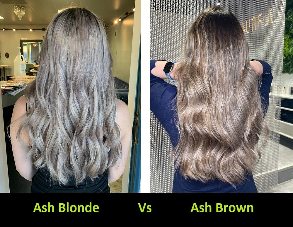 differences between ash blonde and ash brown
