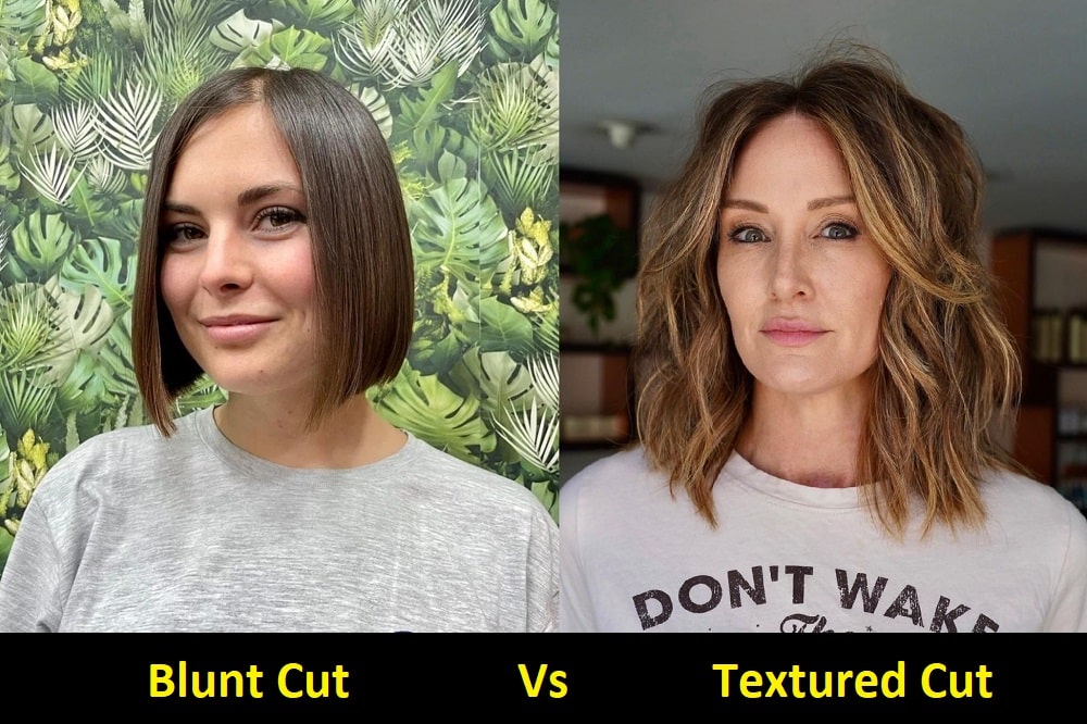 Differences between blunt cuts and textured cuts