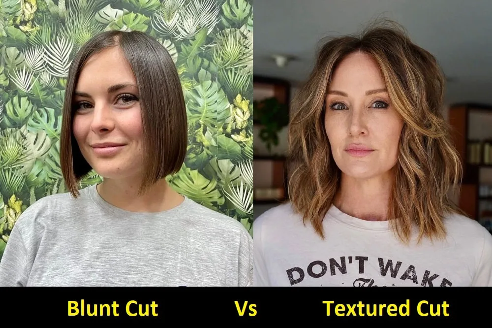 differences between blunt cuts and textured cuts