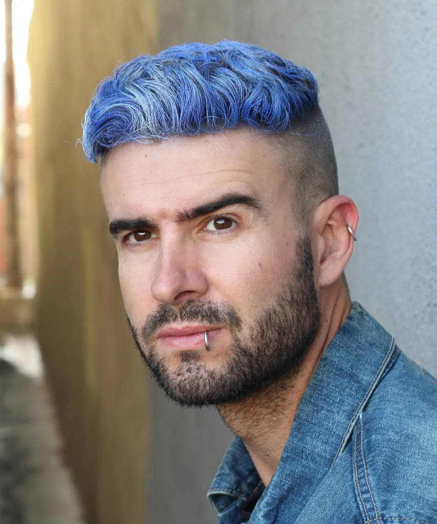 disconnected quiff hair with color