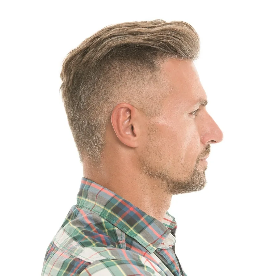 blonde hair with disconnected undercut 