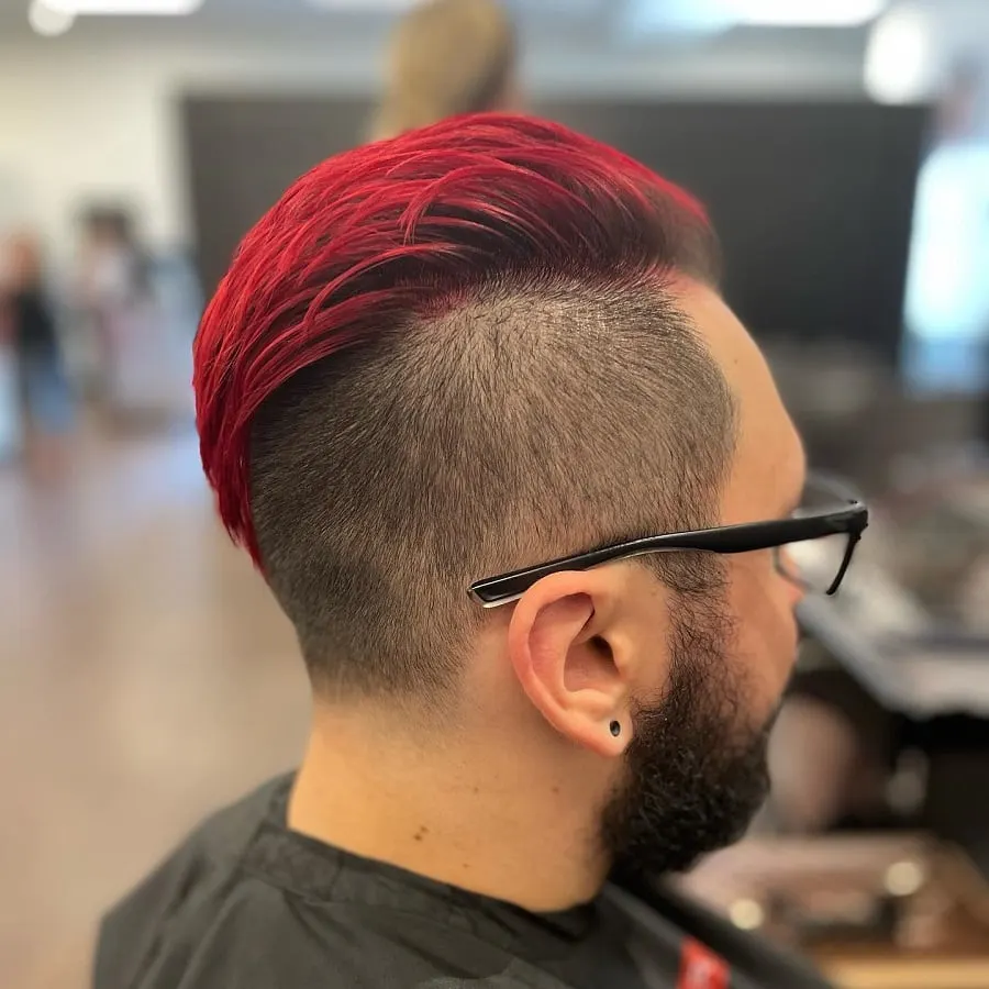 red hair with disconnected undercut 