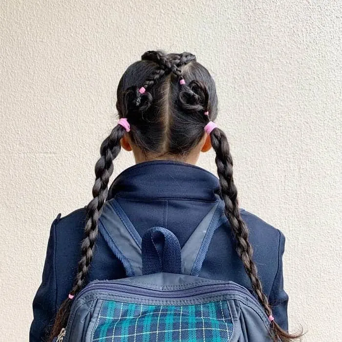 Double Braids on Long Hair