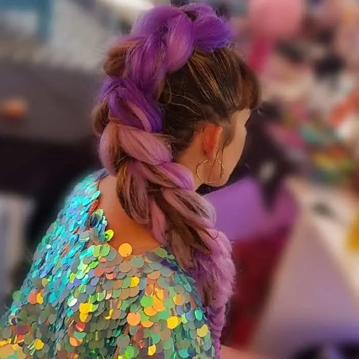 colorful dragon braids with weave