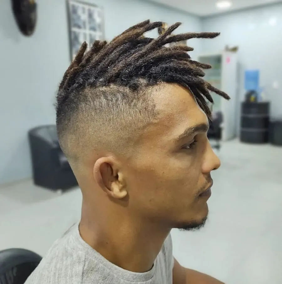 dreaded fohawk with taper fade