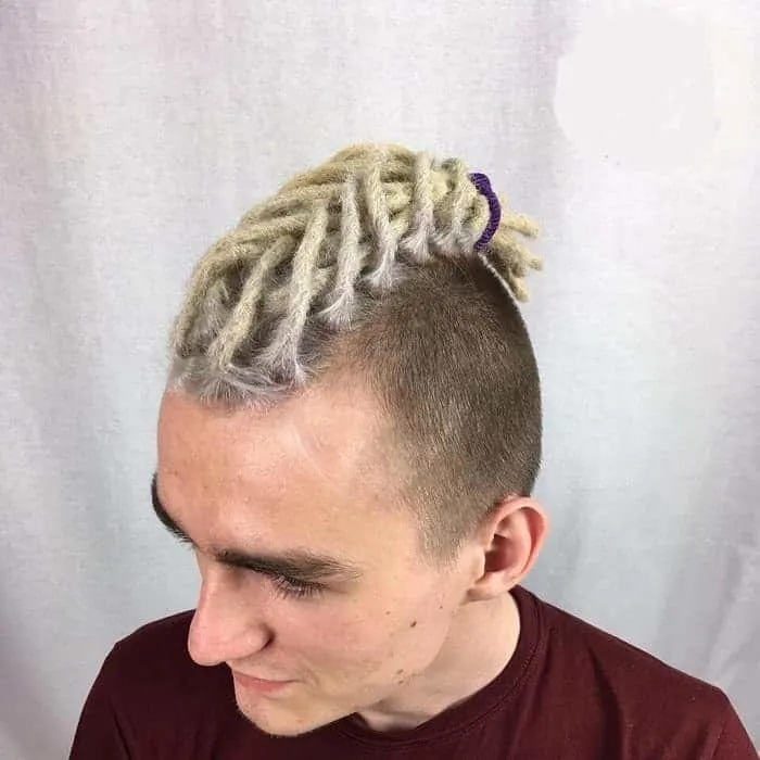 Guy with Braided Faux Hawk Dreads