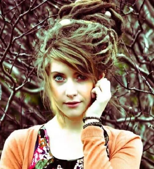 Dreadlock Updo with Bangs