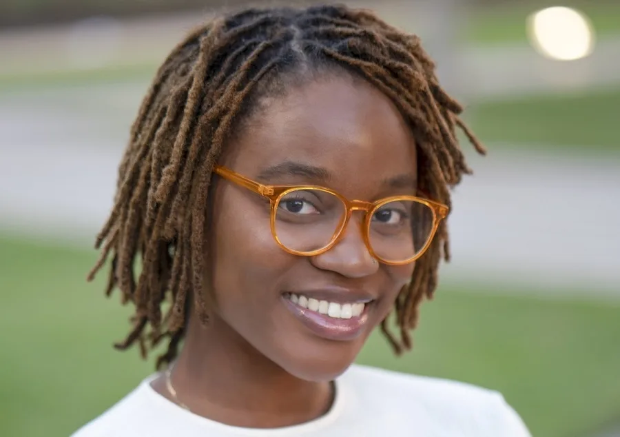 dreadlocks for black women with glasses