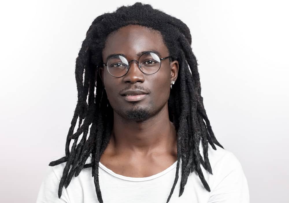 dreads for black men with glasses