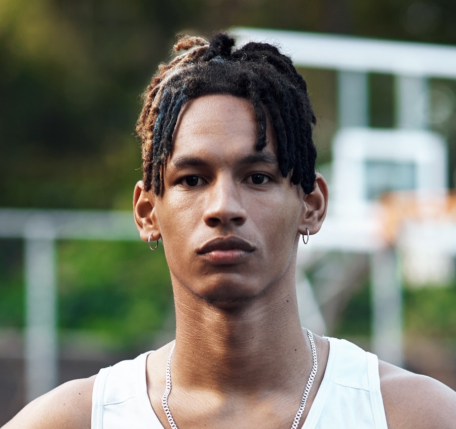 dreads with curtain bangs for men