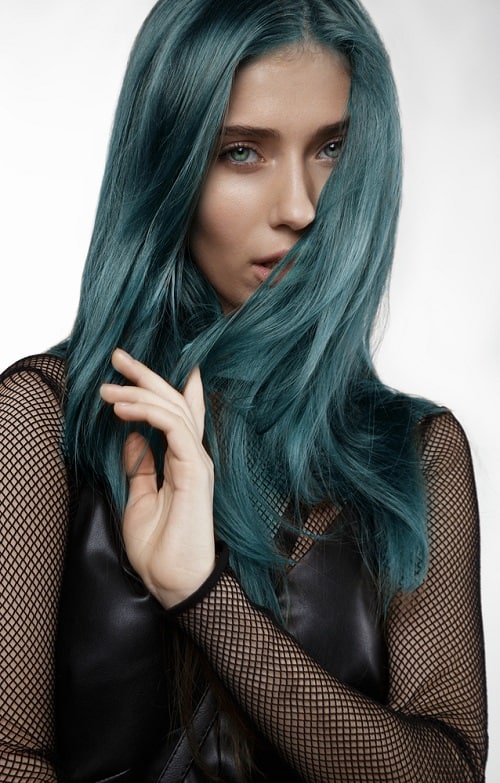 dusty teal hair color