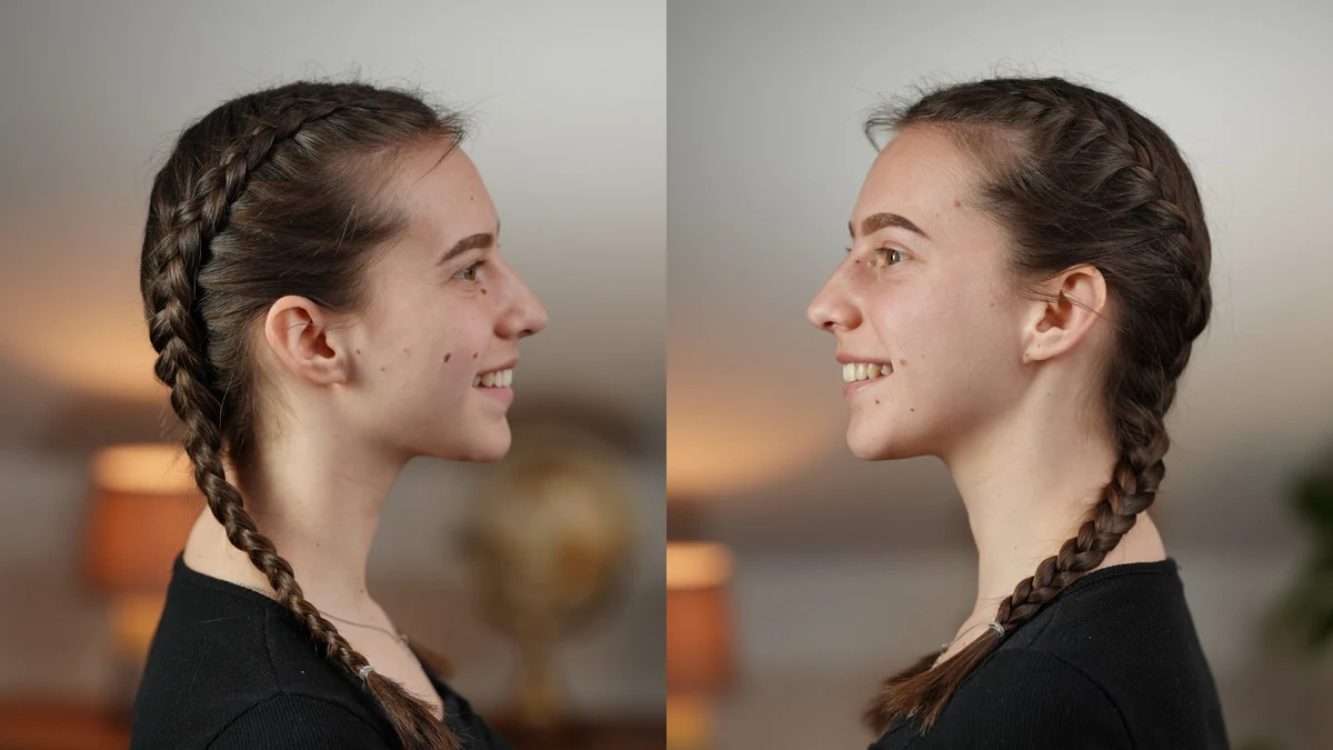 Dutch braid vs French braid: side-by-side comparison showing the difference between a Dutch braid and a French braid