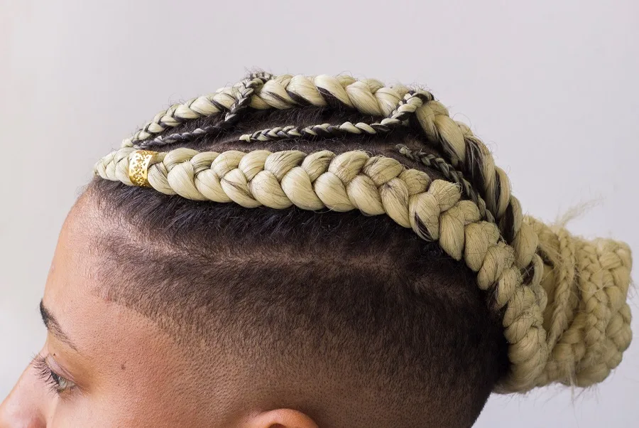 Dutch braid with undercut for black women