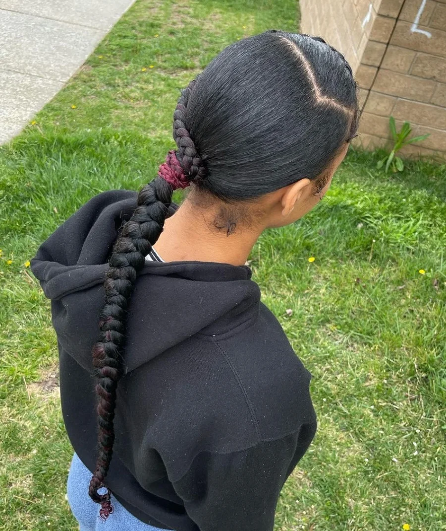 dutch braided ponytail for black women