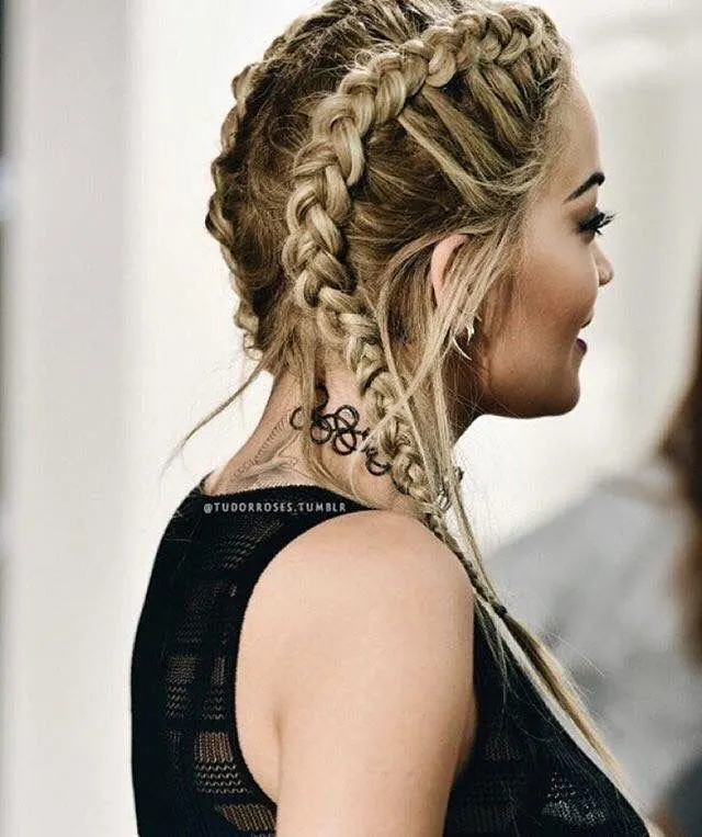 Messy style braided hairstyle for girl 