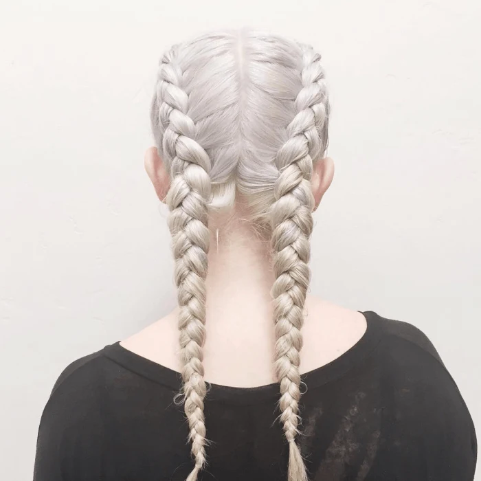 The classics dutch braids hairstyle for girl