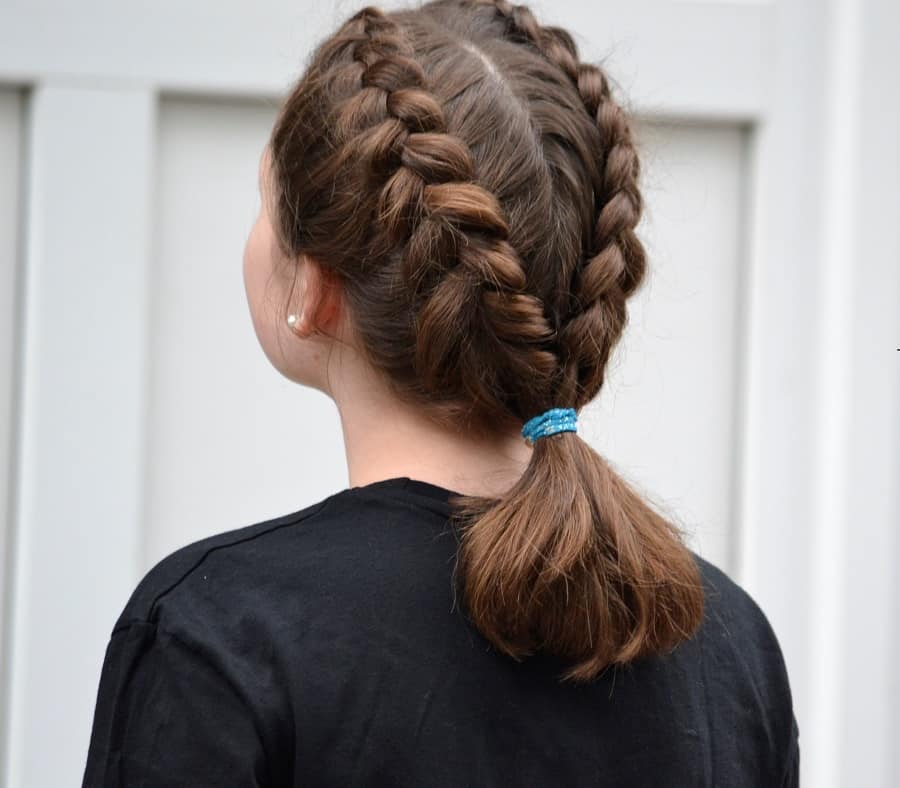 dutch braids ponytail for medium hair