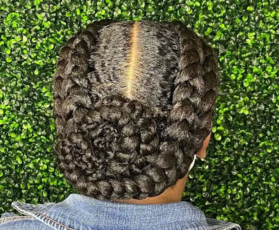 dutch crown braided bun for black women