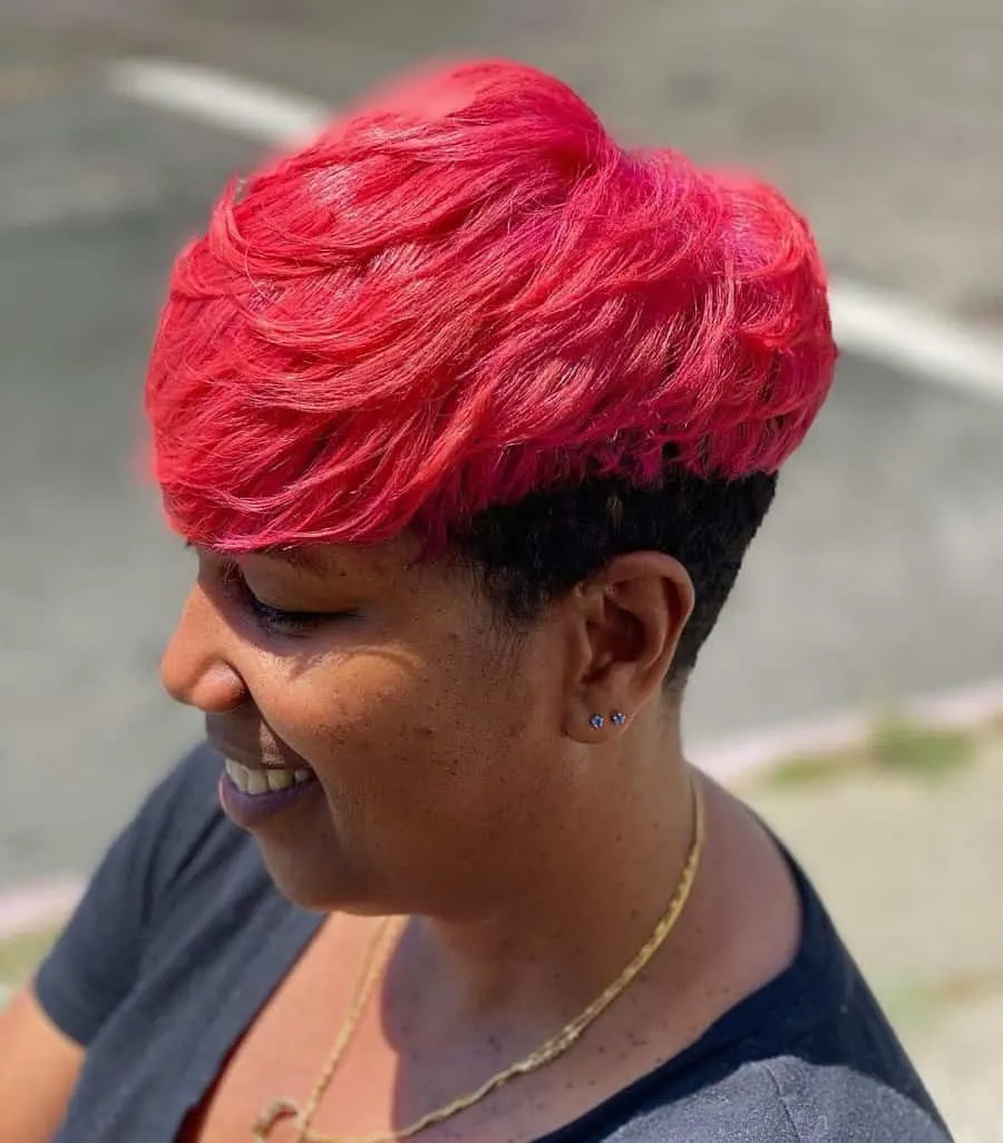 dyed pixie for black women