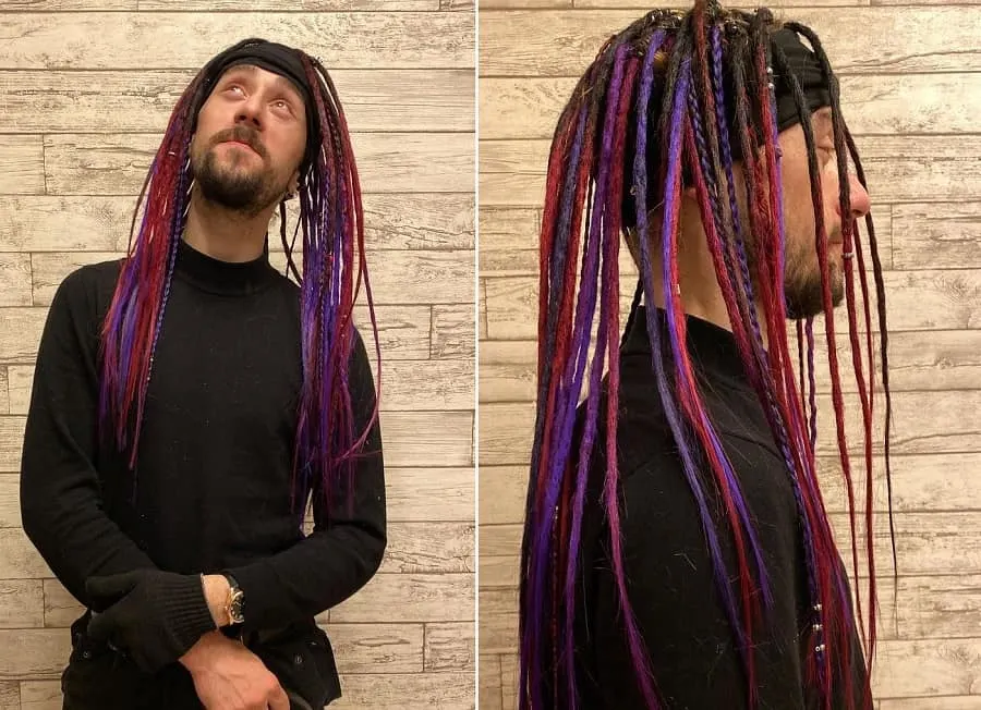 dyed thin dreads for men