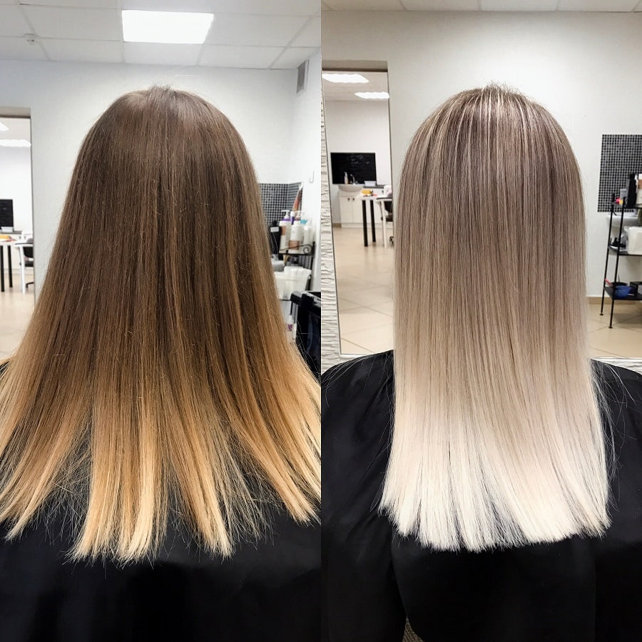 dyeing hair brunette to blonde