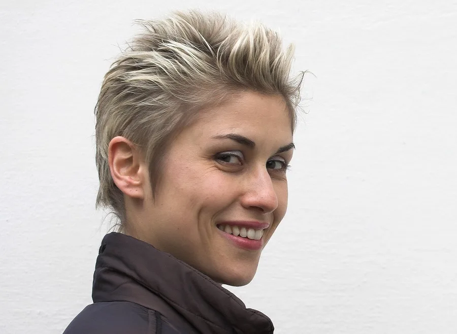 edgy gray pixie