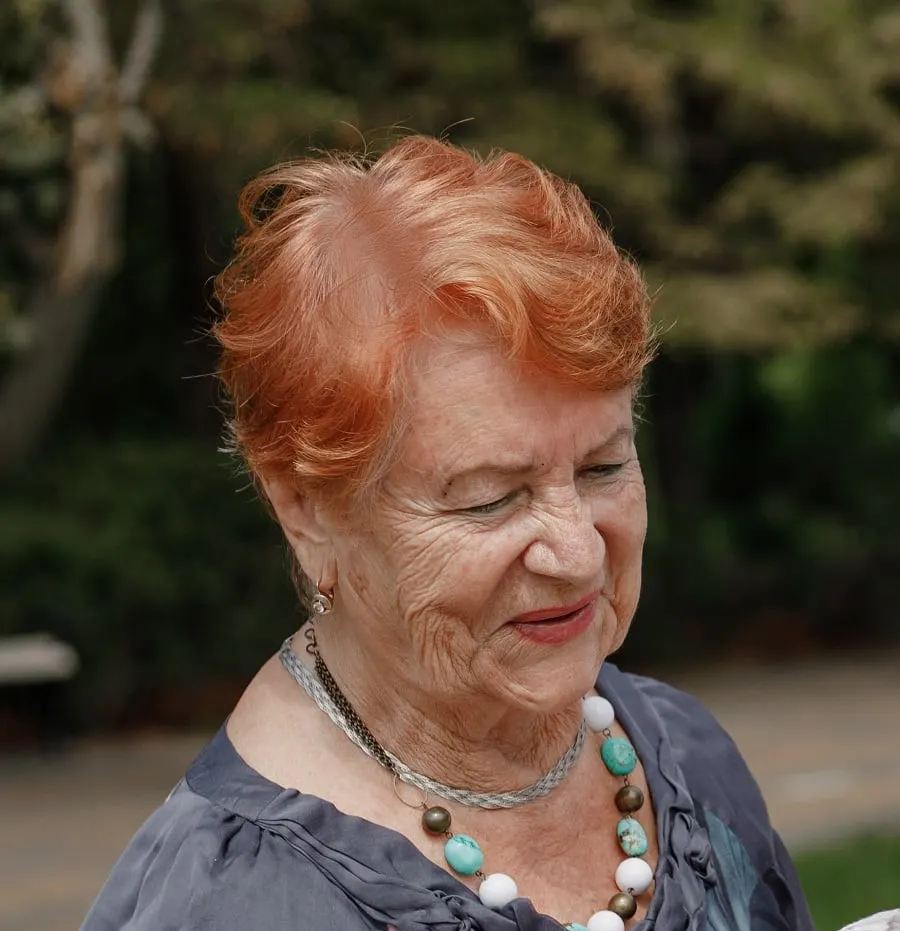 edgy hairstyle for over 60 women with fine hair