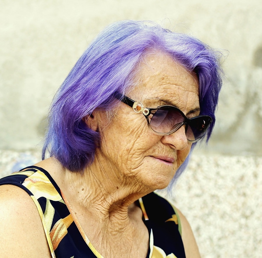 Edgy hairstyle for over 60 women with a receding hairline