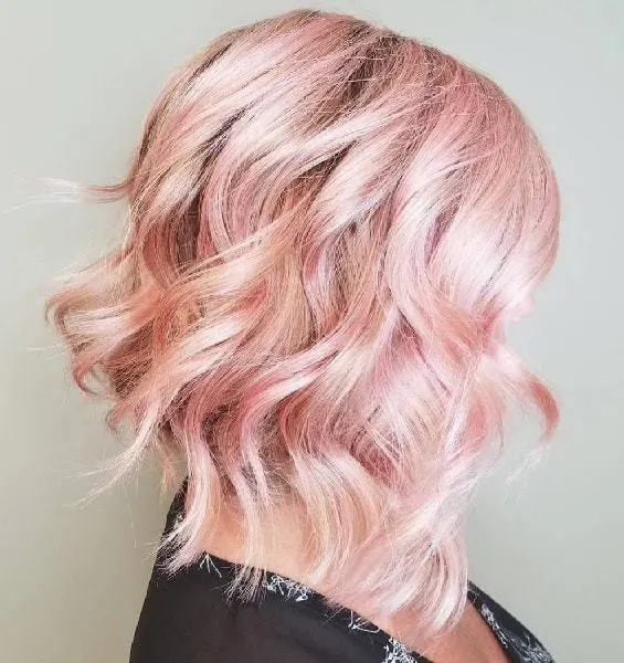 short edgy pink hairstyle