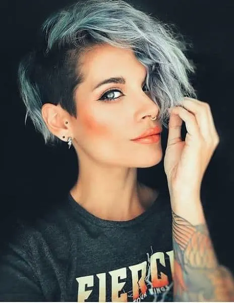 edgy short haircut with shaved side