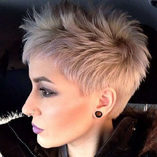 platinum short pixie crop