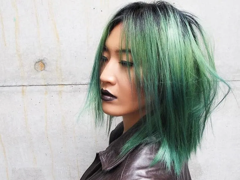 emerald green hair