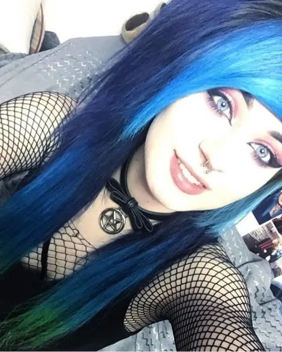 light blue emo bangs hairdo
